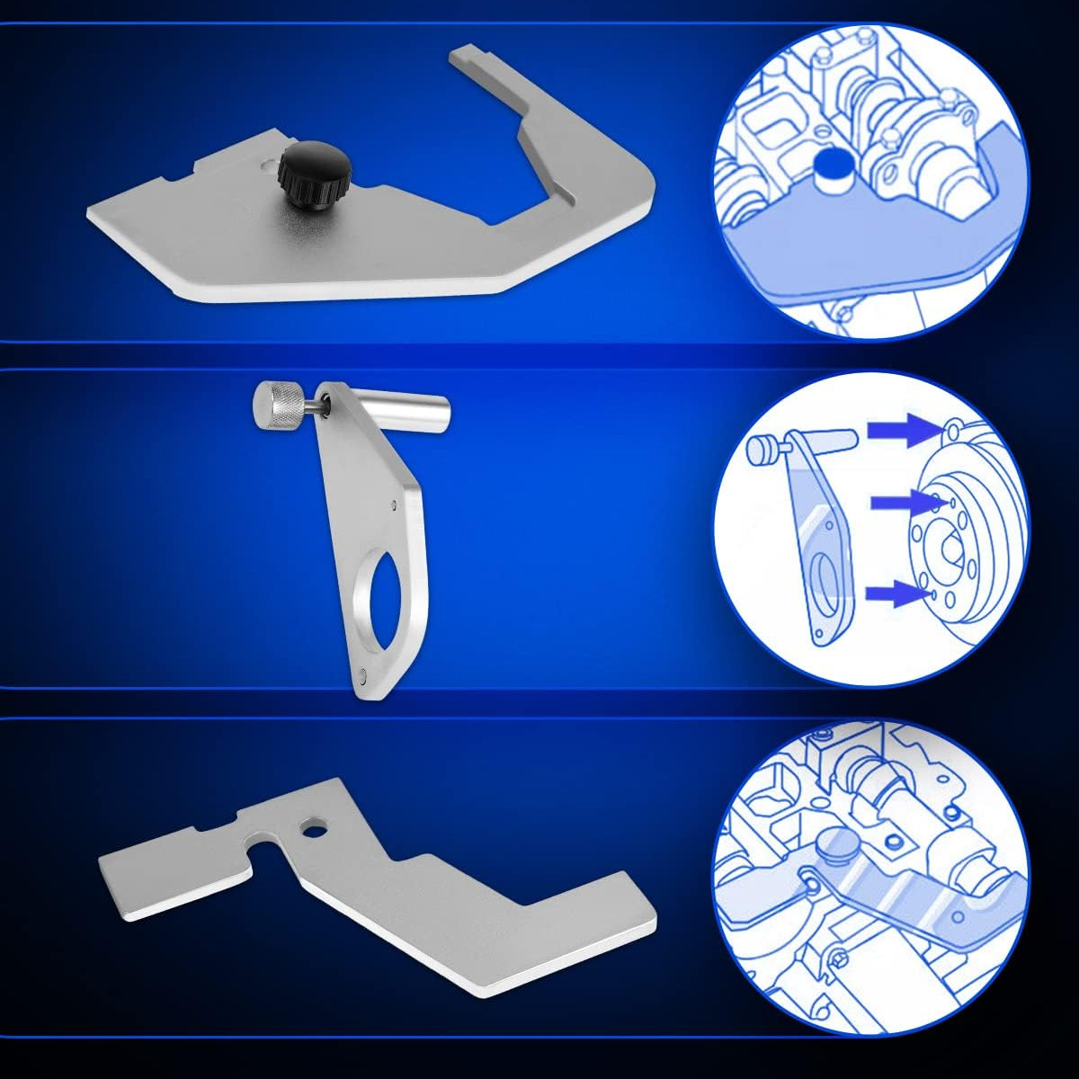 Amplia gama cuidadosamente diseñada de kit de herramientas de sincronización de alineación del árbol de levas para Ford Focus 2010 a 2018